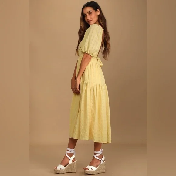knee length dresses for ladies Parina | Light Green Strappy Volume-Hem Midi Dress main image 0